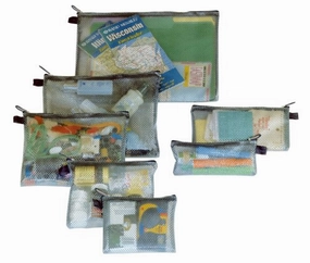 Travelon Set Of 7 Packing Envelopes, Clear With Black Trim, Assorted Sizes