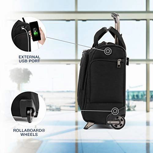 Travelpro Crew Versapack Rolling Underseat Carry-on, Jet Black
