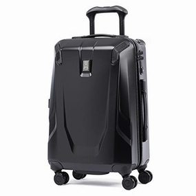 Travelpro Luggage Crew 11 21" Carry-on Slim Hardside Spinner w/USB Port, Obsidian Black/Blue Interior