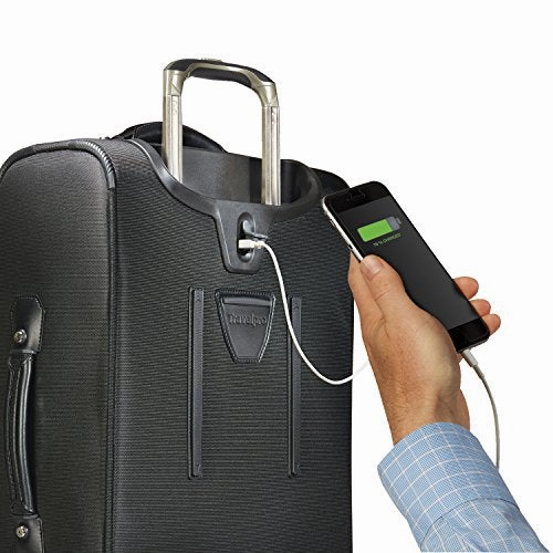 Travelpro Luggage Crew 11 22" Carry-on Expandable Rollaboard w/Suiter and USB Port, Black