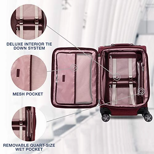 Travelpro Luggage Platinum Elite 20" Carry-on Expandable Business Spinner w/USB Port, Bordeaux