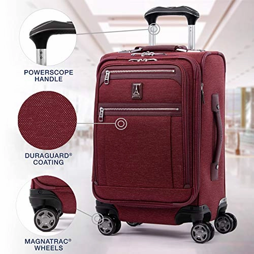 Travelpro Luggage Platinum Elite 20" Carry-on Expandable Business Spinner w/USB Port, Bordeaux