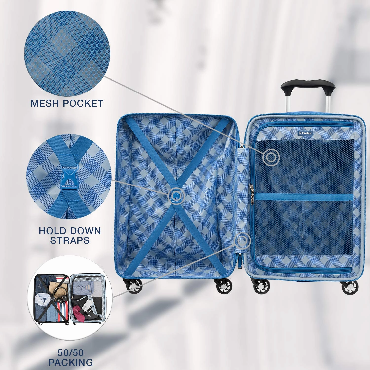 Travelpro Maxlite 5 Carry-on Spinner Hardside Luggage, Azure Blue
