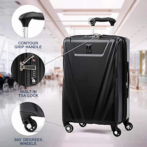 Travelpro Maxlite 5 Expandable Carry-on Spinner Hardside Luggage, Black