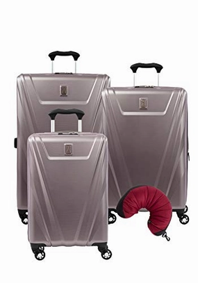 Travelpro Maxlite 5 Hardside 4-PC Set: Carry-On, 25-Inch and 29-Inch Spinner with Travel Pillow (Dusty Rose)
