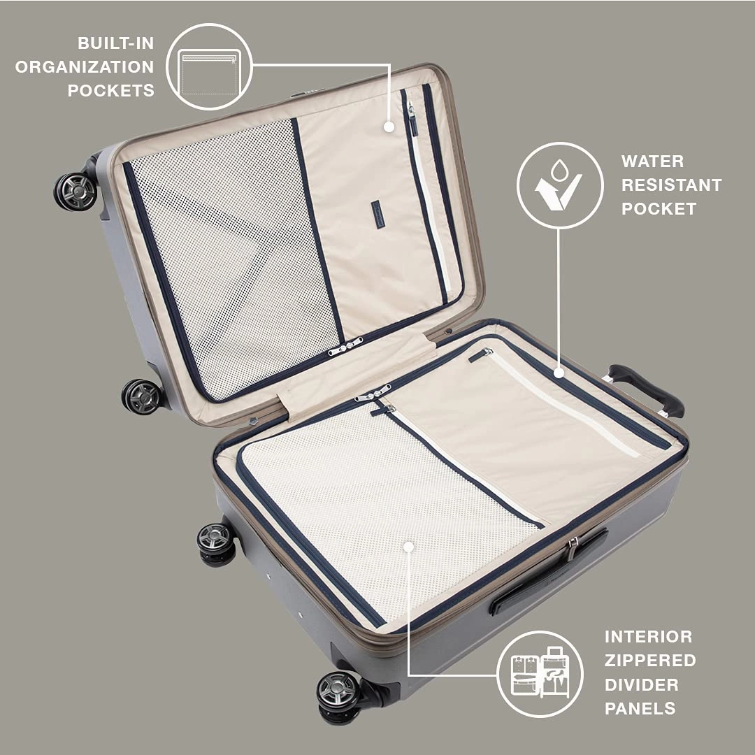 Travelpro Platinum Elite Checked Medium 25-Inch Hardside Expandable Spinner Wheel Luggage TSA Lock Hard Shell Polycarbonate Suitcase