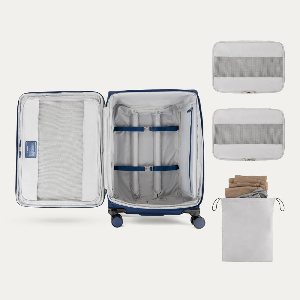 Travelpro Versapack   Lightweight Softside Expandable 25-Inch Medium Checked Spinner Suitcase