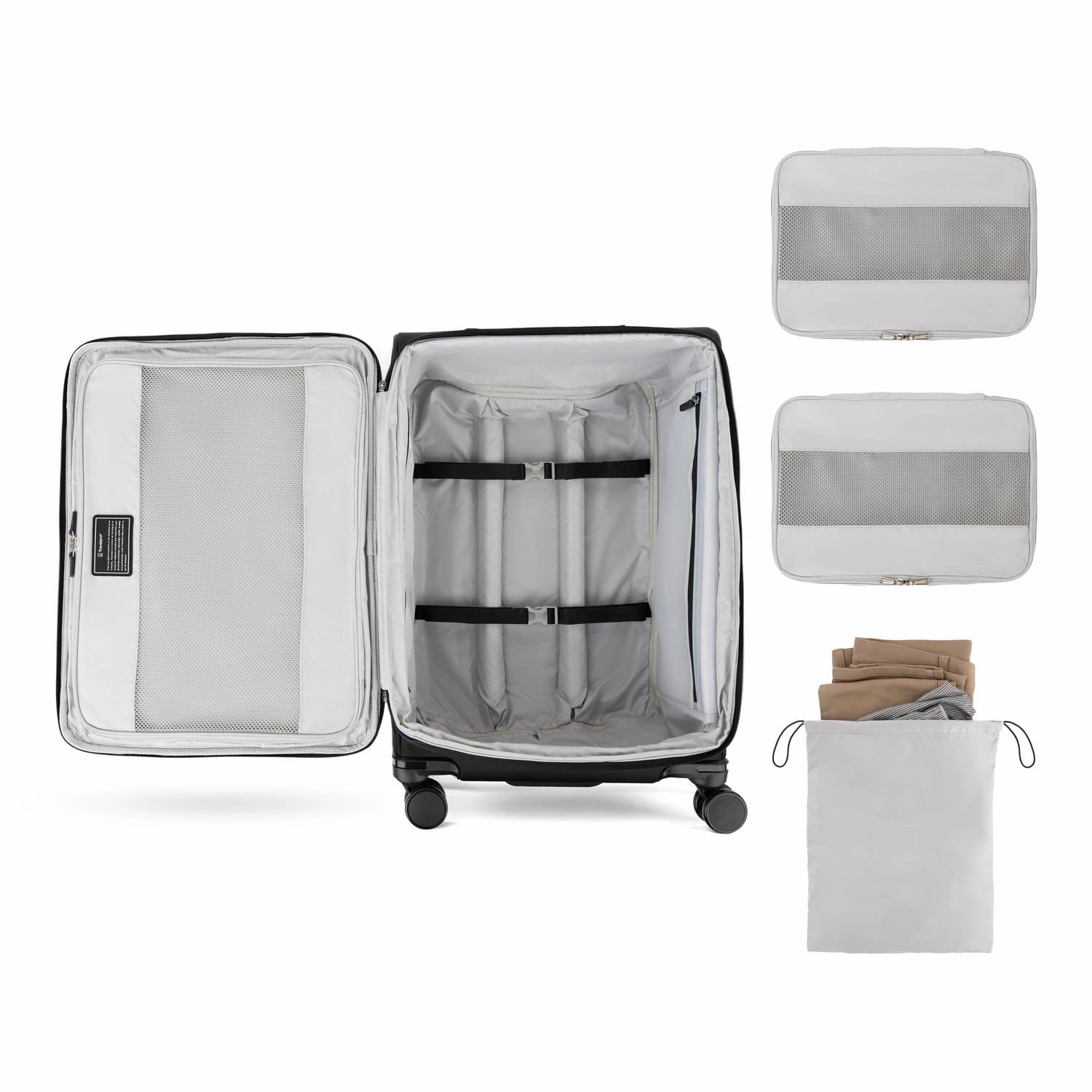 Travelpro Versapack   Lightweight Softside Expandable 25-Inch Medium Checked Spinner Suitcase