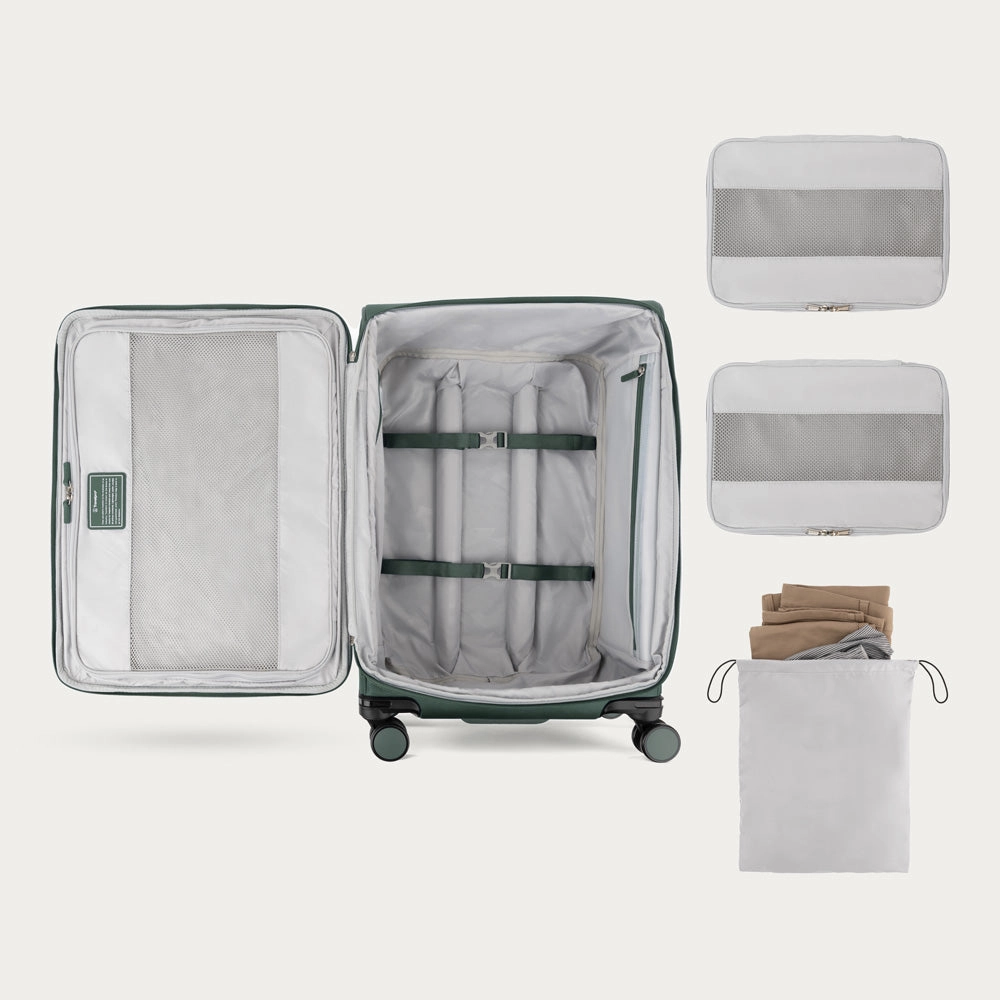 Travelpro Versapack   Lightweight Softside Expandable 25-Inch Medium Checked Spinner Suitcase