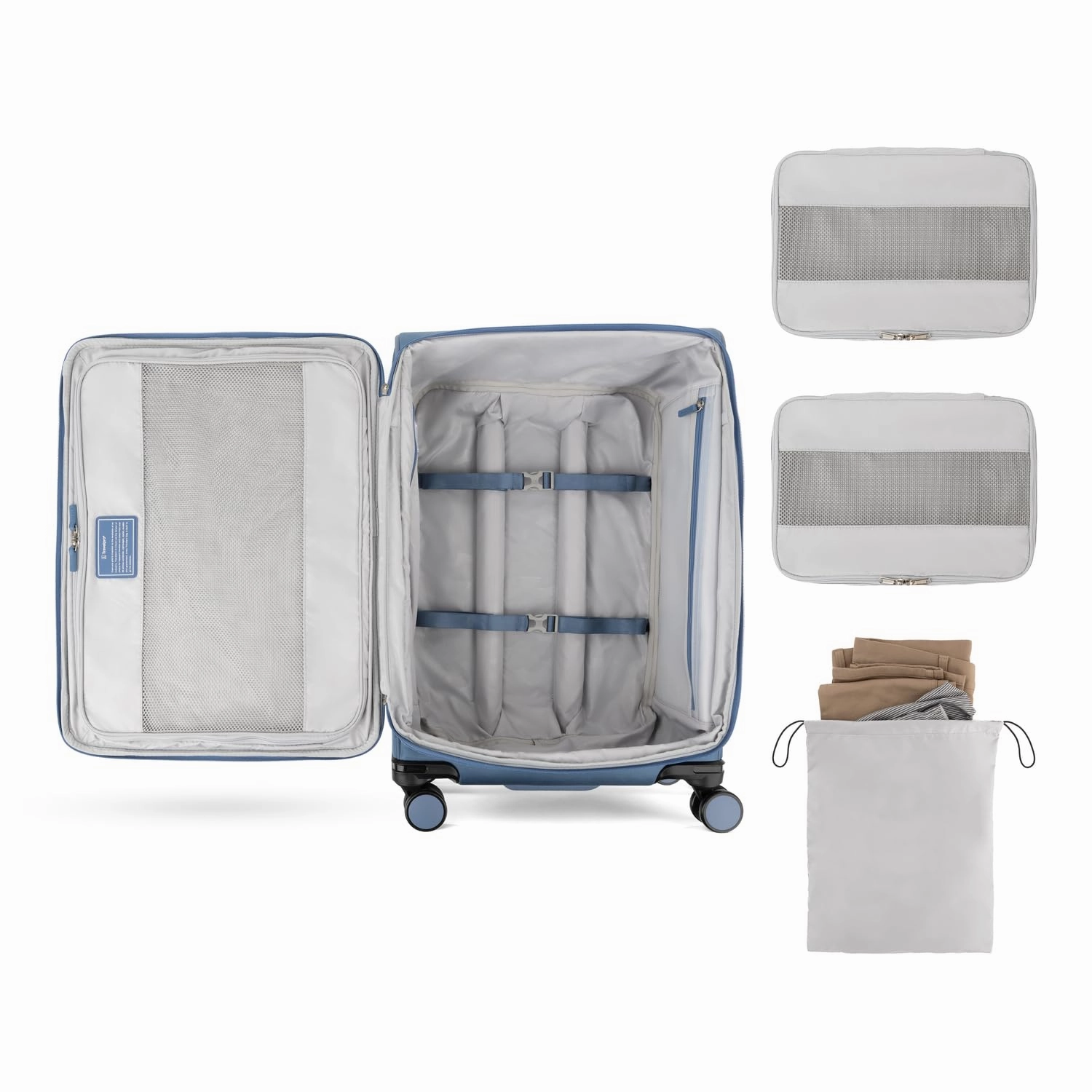 Travelpro Versapack   Lightweight Softside Expandable 25-Inch Medium Checked Spinner Suitcase