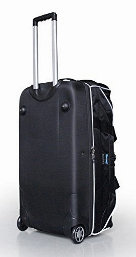 Travolution 28?Wheeled Drop-Bottom Duffel With Garment Rack With Pink Trim, Black With Pink Trim