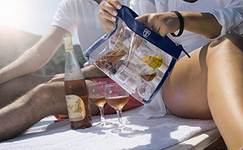 TSA Approved Clear Toiletry Bag with 7 Bottles (max.3.38oz) | Liquid Travel Set | Transparent