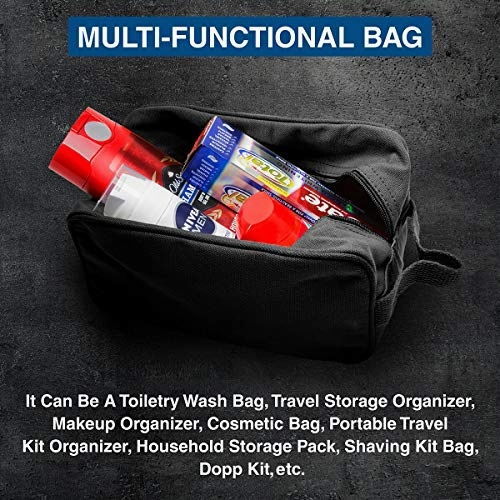 U.S. Marine Corps Semper Fidelis Canvas Shower Kit Travel Toiletry Bag Case in Black & Red