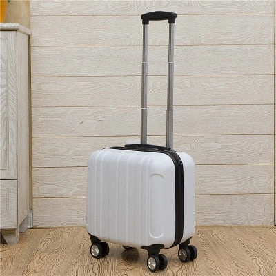 Unisex 2Pcs Carry On Travel Suitcase Women Laptop Luggage Stripe Pattern Small Luggage 18 Inch