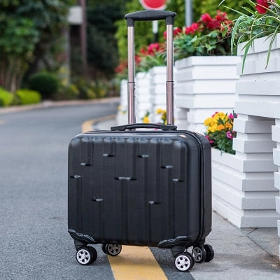 Unisex 2Pcs Carry On Travel Suitcase Women Laptop Luggage Stripe Pattern Small Luggage 18 Inch