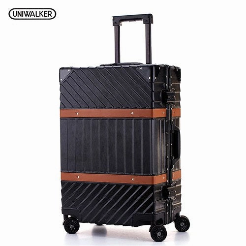 Uniwalker Abs Pc Hardside Luggage Unisex 20 24  26  29 Vintage Travel Suitcase Spinner Wheels Tsa