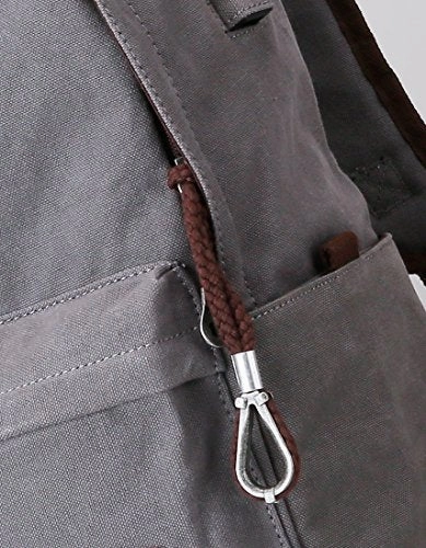 Upoalker Canvas Backpack With Usb Charging Port For School Bookbag Travel Daypack For Fits Up To