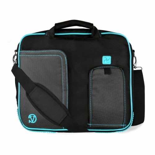 Vangoddy Pindar Sling  Black Aqua Blue Pro Deluxe Shoulder Messenger Carrying Bag For Lenovo
