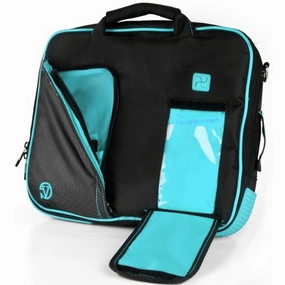 Vangoddy Pindar Sling  Black Aqua Blue Pro Deluxe Shoulder Messenger Carrying Bag For Lenovo