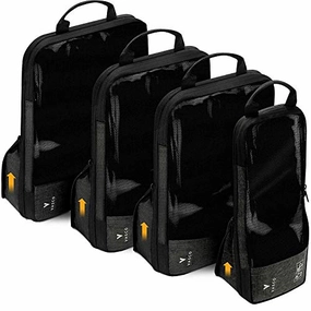 VASCO Compression Packing Cubes for Travel  Premium Set of 4 Luggage Organizer Bags (S 2M L) Black