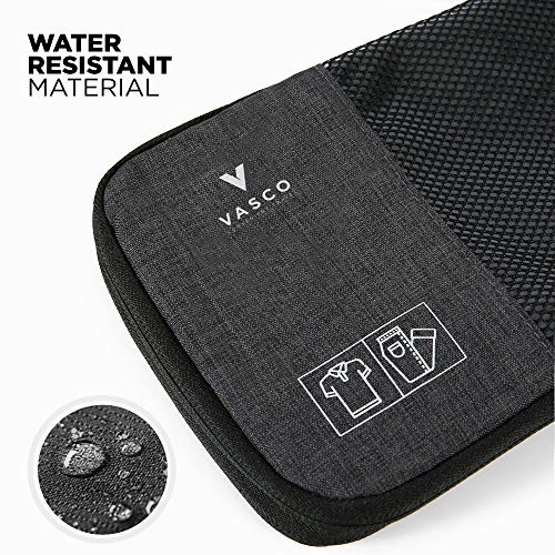 VASCO Compression Packing Cubes for Travel  Premium Set of 4 Luggage Organizer Bags (S 2M L) Black