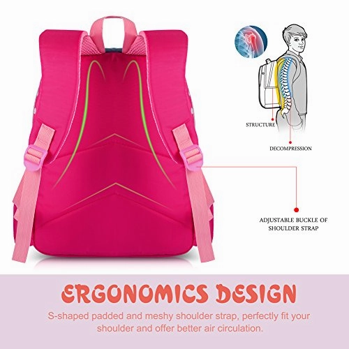Vbiger Casual School Bag Children School Backpacks For Teen Girls (Red-Blue)