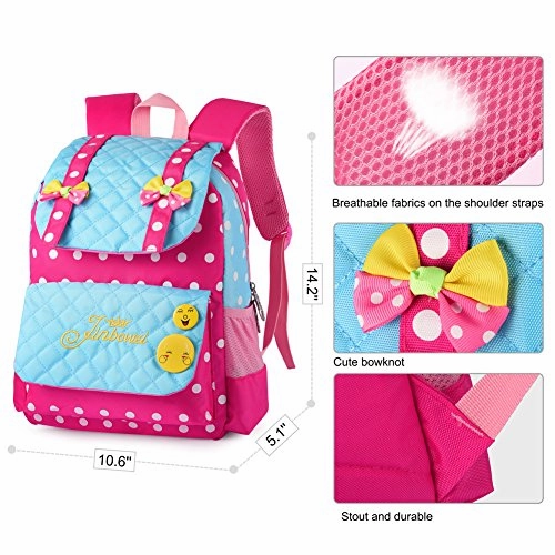 Vbiger Casual School Bag Children School Backpacks For Teen Girls (Red-Blue)