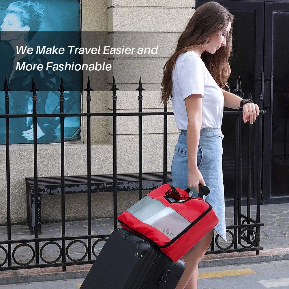 Veken 6 Set Packing Cubes, Travel Luggage Organizers with Laundry Bag and Shoe Bag(Red)