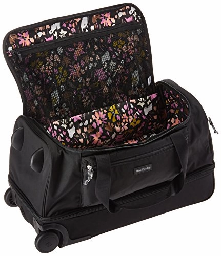 Vera Bradley Lighten Up Foldable Rolling Duffel, Polyester, Black, One Size