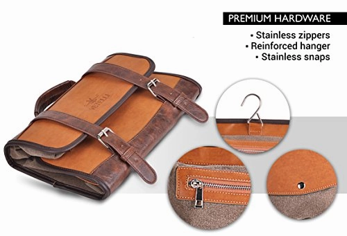 Vetelli Hanging Toiletry Bag For Men - Dopp Kit / Travel Accessories Bag / Great Gift