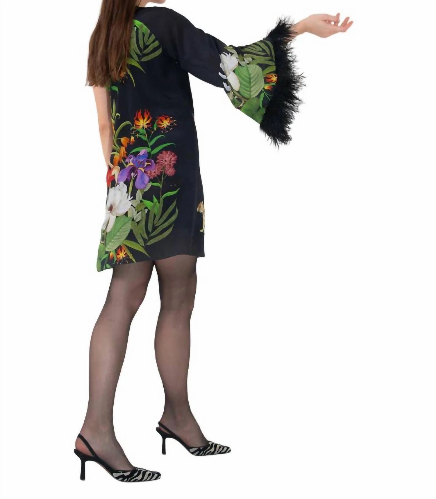 Vida Crepe One Shoulder Mini Dress In Safari Black