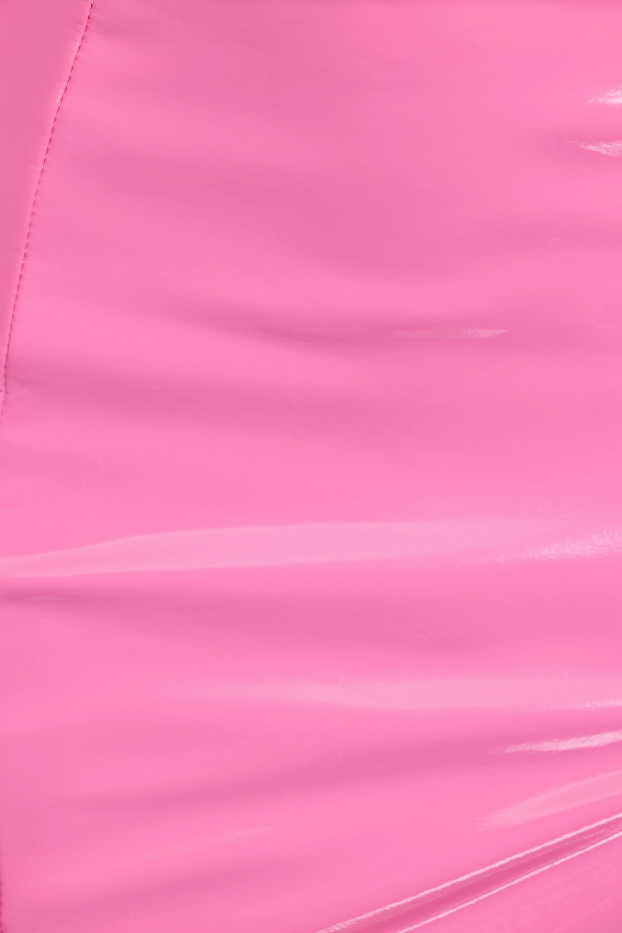 Vinyl Thigh Split Micro Mini Skirt in Pink