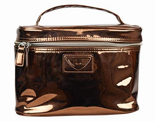Vue Metallic Lightweight Spinner Carry on Luggage 3pc Carry on Set w/ 22" Luggage, Duffel Bag & Cosmetic Bag (Rose Gold)