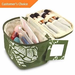 Werrox Small Travel Cosmetic Makeup Toiletry Organiser Carry Bag Storage Case w/Mirror | Model