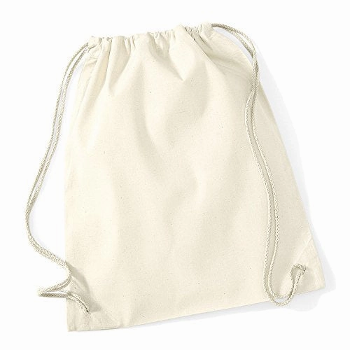 Westford Mill Cotton Lightweight Draw String Gym Sac Bag - Surf Blue