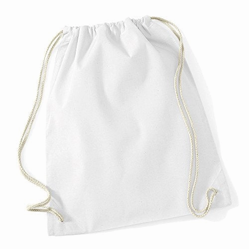 Westford Mill Cotton Lightweight Draw String Gym Sac Bag - Surf Blue