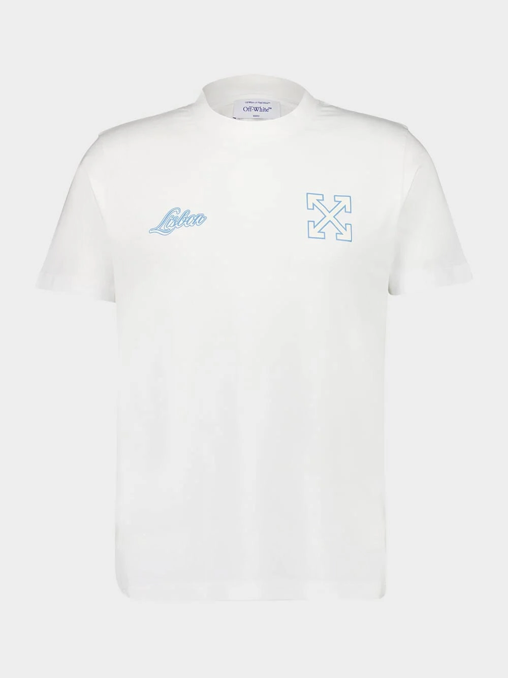 White Lisbon Print Cotton T-Shirt Tops Mens - flannel shirts