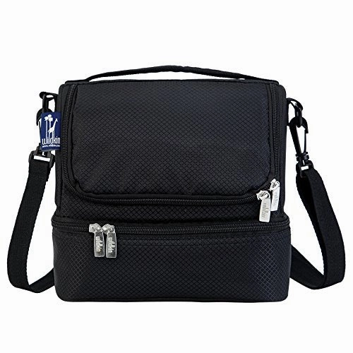 Wildkin Rip-Stop Black Two Compartment Lunch Bag