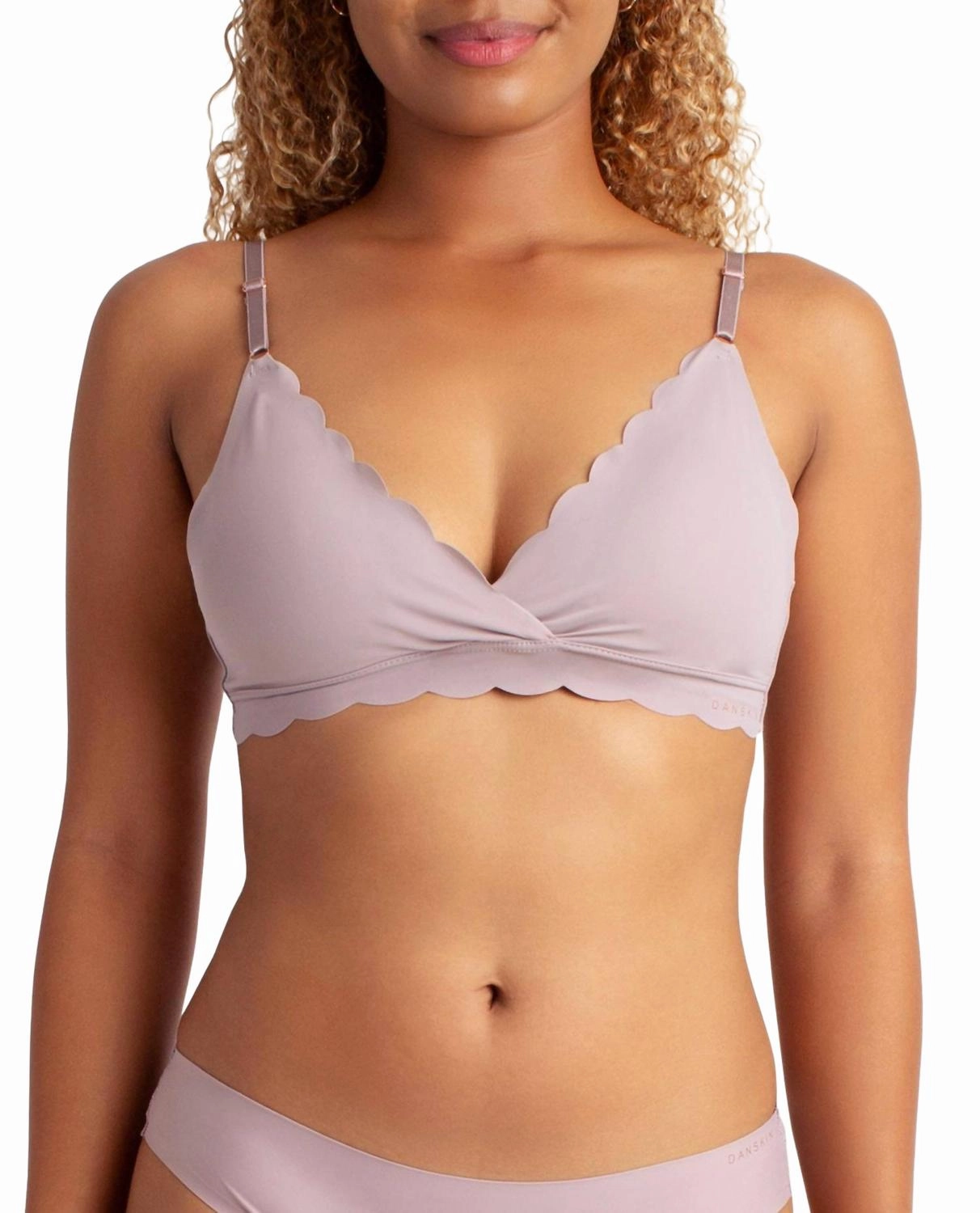 Women's 2-Pack Laser Wire Free Bra With Scallop Edge In Faded Meadow And Black