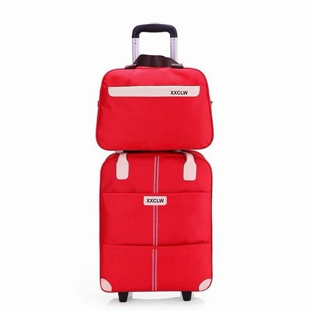 Women Simple Luggage Series 18 20 Inch Oxford Cloth Handbag And Rolling Luggage Men Carry On