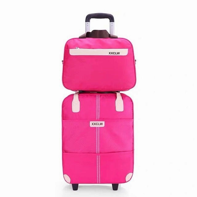 Women Simple Luggage Series 18 20 Inch Oxford Cloth Handbag And Rolling Luggage Men Carry On