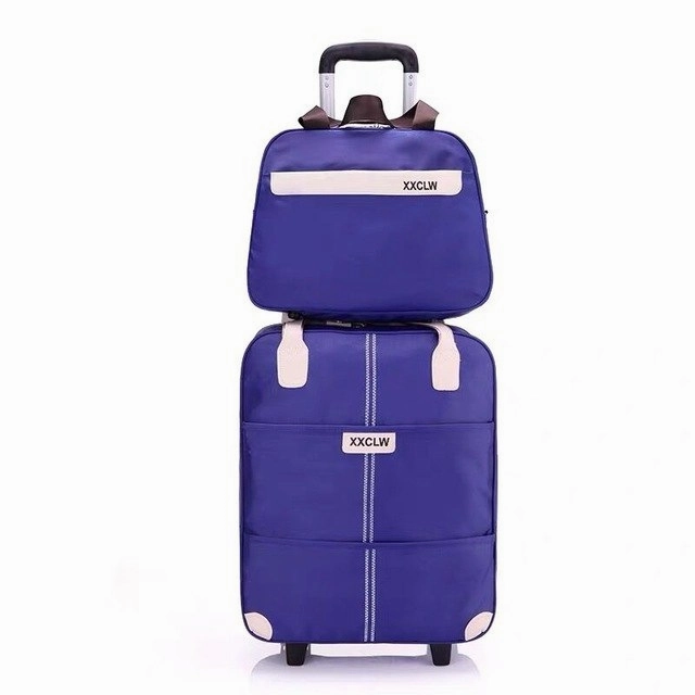Women Simple Luggage Series 18 20 Inch Oxford Cloth Handbag And Rolling Luggage Men Carry On