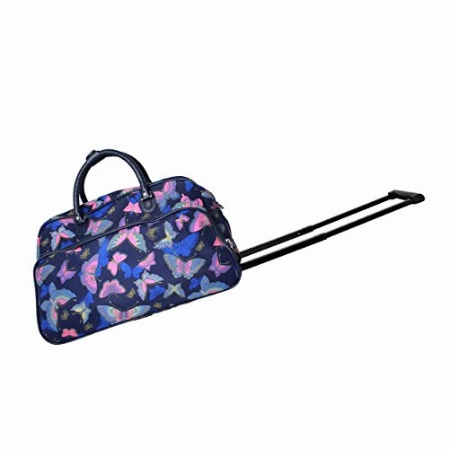 World Traveler Women'S Blue Moon 21-Inch Bag Rolling Duffel, Gold Butterfly, One Size
