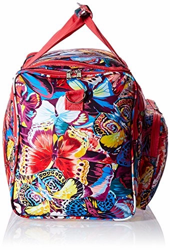 World Traveler Women'S Value Series 22-Inch Carry Pink Butterfly Duffel Bag, Pink Trim Butterfly,