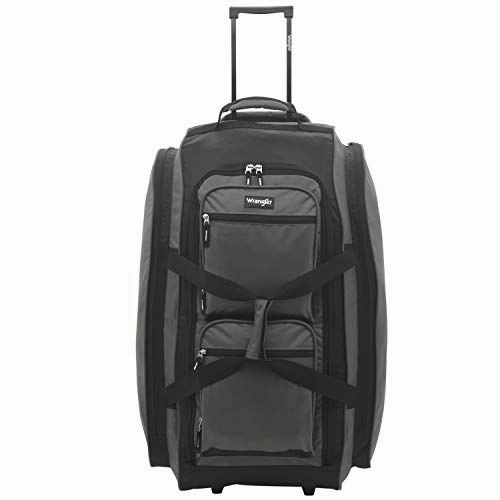 Wrangler Wesley Rolling Duffel Bag, Charcoal Grey, Large 30-Inch