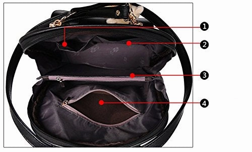 Yaagle Korean Pu Shoulder Large Capacity Bag With Bear Decoration For Women And Girl (Navy)
