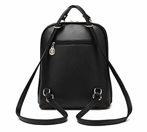 Yaagle Korean Pu Shoulder Large Capacity Bag With Bear Decoration For Women And Girl (Navy)