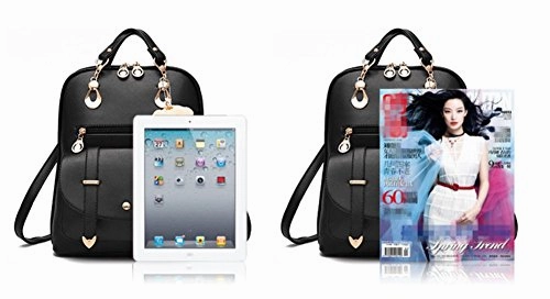 Yaagle Korean Pu Shoulder Large Capacity Bag With Bear Decoration For Women And Girl (Navy)