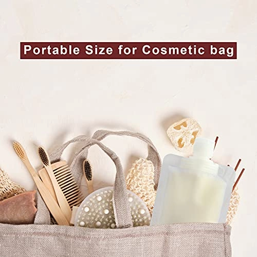 YASUOA 12 Pieces Travel Size Refillable Empty Squeeze Pouch, TSA Approved Stand Up Pouch for Toiletry, Lotion Shampoo Shower Gel Squeezable Bags, Leakproof Cosmetic Containers (30ml/50ml/100ml)