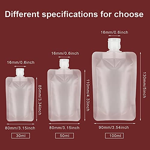 YASUOA 12 Pieces Travel Size Refillable Empty Squeeze Pouch, TSA Approved Stand Up Pouch for Toiletry, Lotion Shampoo Shower Gel Squeezable Bags, Leakproof Cosmetic Containers (30ml/50ml/100ml)